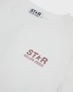 Image 7 of 7: Golden Goose Girl's Embellished Logo-Print T-Shirt, Size 4-10