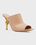 Image 5 of 6: Bottega Veneta Knot Leather Heeled Sandals