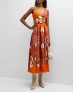 Image 5 of 6: Johanna Ortiz Sumo Florentino Surplice-Neck Sleeveless Midi Dress