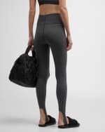 Image 4 of 6: Terez Dark Heathered Gray TLC Stirrup Leggings