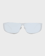 Image 4 of 5: Saint Laurent Luna Mirrored Zinc Alloy Shield Sunglasses