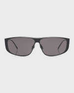 Image 4 of 5: Saint Laurent Luna Zinc Alloy Shield Sunglasses