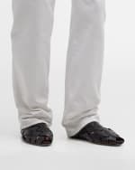 Image 2 of 6: Bottega Veneta Men's Alfie Intreccio Leather Slippers