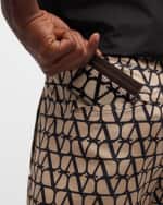 Image 2 of 3: Valentino Garavani Men's Toile Iconographe Card Holder