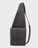 Image 1 of 6: Ferragamo Men's Gancio Leather Crossbody Bag