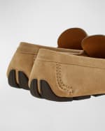 Image 2 of 3: Ferragamo Men's Gancini Ornament Leather Drivers