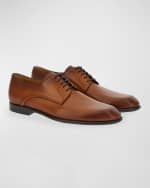 Image 3 of 3: Ferragamo Men's Fosco Leather Derby Shoes