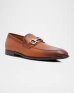 Image 4 of 5: Ferragamo Men's Foster Gancini Bit Loafers