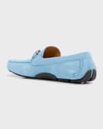 Image 3 of 6: Ferragamo Men's Gancini Parigi Eco Suede Loafers