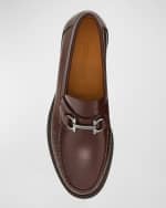 Image 5 of 5: Ferragamo Men's Fort Moccasin Bit Loafers