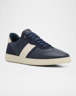 Image 5 of 6: Ferragamo Men's Achille 1 Leather Low-Top Sneakers