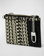 Image 2 of 3: Marc Jacobs The Monogram Leather Top Zip Wristlet