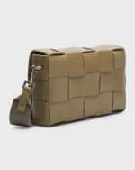 Image 4 of 6: Bottega Veneta Men's Cassette Intreccio Leather Crossbody Bag