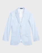 Image 1 of 7: Ralph Lauren Childrenswear Boy's Seersucker Suit Jacket, Size 8-16