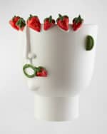 Image 5 of 5: Patrizia Italiano Donna Fragraria Seller of Strawberries Big Head Vase