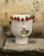 Image 4 of 5: Patrizia Italiano Donna Fragraria Seller of Strawberries Big Head Vase