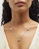 Image 2 of 5: Neiman Marcus Diamonds 18K White Gold Diamond Flower Station Necklace, 18"L, 3.00tcw