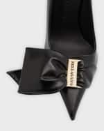 Image 3 of 5: Ferragamo Erica Leather Bow Stiletto Pumps