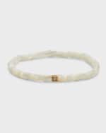 Image 1 of 5: Sydney Evan 14K Yellow Gold Scallop Edge Pave Rondelle and Mother-of-Pearl Bracelet