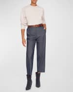 Image 3 of 3: Brochu Walker Talia Cropped Straight-Leg Cotton-Linen Pants