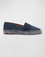 Image 1 of 6: Chloe Piia Embroidered Logo Denim Espadrilles