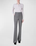 Image 4 of 5: Akris Cashmere Blend Ribbed Knit Collared Pullover