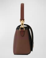 Image 3 of 5: Burberry Note Check Canvas Top-Handle Bag