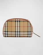 Image 3 of 5: Burberry Small Check Zip Cosmetic Pouch Bag