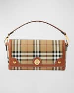Image 1 of 6: Burberry Note Small Check Top-Handle Bag