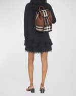 Image 2 of 4: Burberry Check Flap Drawstring Backpack