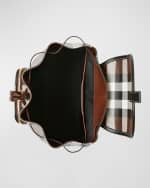 Image 4 of 4: Burberry Check Flap Drawstring Backpack