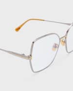 Image 3 of 5: TOM FORD Blue Blocking Two-Tone Metal Butterly Glasses