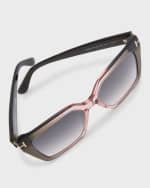Image 5 of 5: TOM FORD Winona Transparent Two-Tone Acetate Cat-Eye Sunglasses