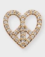 Image 1 of 5: Sydney Evan Heart-Shaped Diamond Peace Sign Single Earring