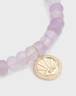 Image 5 of 6: Sydney Evan 14K Evil Eye with Rays Coin on Lavender Amethyst Bracelet