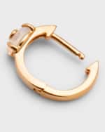 Image 3 of 5: Sydney Evan 14k Gold Carved Stone Diamond Huggie Earrings