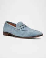 Image 4 of 5: Donald Pliner Men's Jayce Suede Penny Loafers