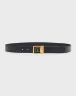 Image 1 of 2: Saint Laurent YSL Buckle Leather Belt