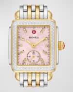 Image 4 of 4: MICHELE 29mm Deco Mid Diamond Two-Tone Bracelet Watch in Country Rose