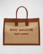 Image 1 of 6: Saint Laurent Rive Gauche Tote Bag in Raffia and Leather