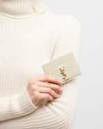 Image 2 of 4: Saint Laurent YSL Monogram Card Case in Smooth Leather