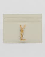 Image 1 of 4: Saint Laurent YSL Monogram Card Case in Smooth Leather