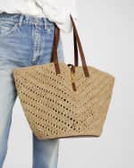 Image 3 of 6: Saint Laurent Panier Medium YSL Tote Bag in Raffia