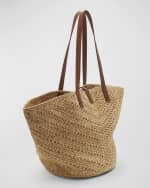Image 4 of 6: Saint Laurent Panier Medium YSL Tote Bag in Raffia