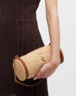 Image 3 of 6: Saint Laurent Cassandre Small YSL Tube Shoulder Bag in Raffia
