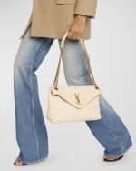 Image 3 of 6: Saint Laurent Lou Puffer Toy YSL Shoulder Bag in Quilted Nubuck