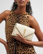 Image 3 of 6: Saint Laurent Envelope Triquilt Small YSL Shoulder Bag in Smooth Leather