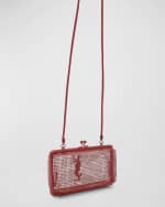 Image 4 of 6: Saint Laurent YSL Monogram Evening Cage Crossbody Bag in Metal