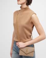 Image 2 of 6: Saint Laurent YSL Monogram Small Wallet on Chain in Grained Leather