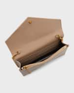 Image 5 of 6: Saint Laurent YSL Monogram Small Wallet on Chain in Grained Leather